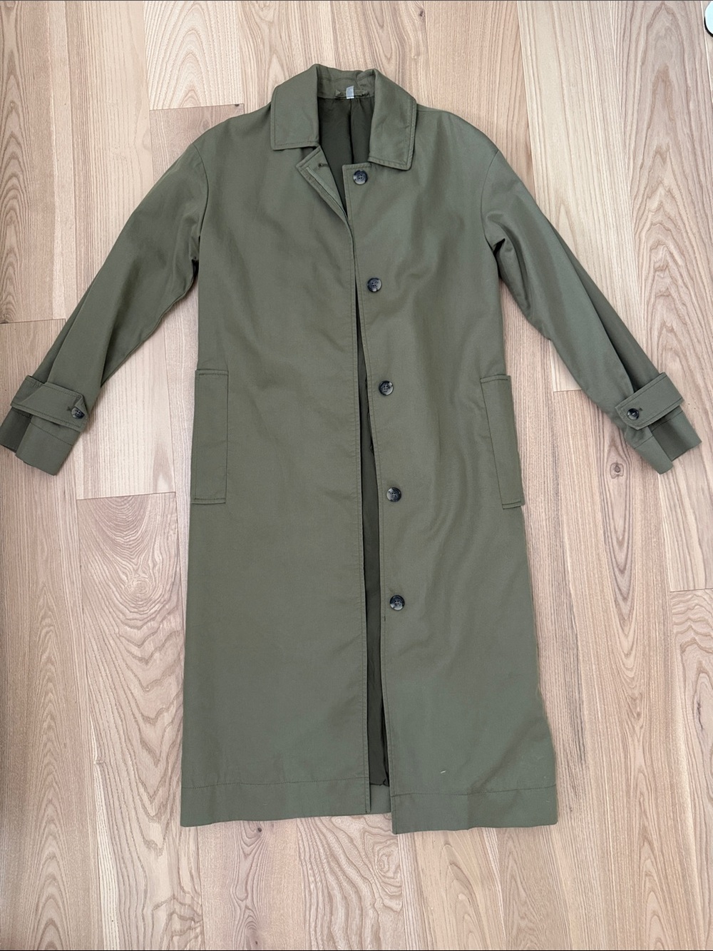 COS Olive Trench Coat in Deep Green